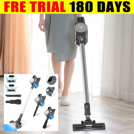 Cordless Stick Vacuum Cleaner Dual Brush Carpet Pet Hair Floor Cleaning Battery