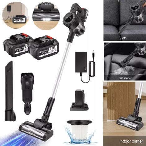 DAYPLUS Cordless Vacuum Cleaner Hoover Upright Lightweight Handheld Bagless Vac 6 IN 1，2x 3.0AH Battery