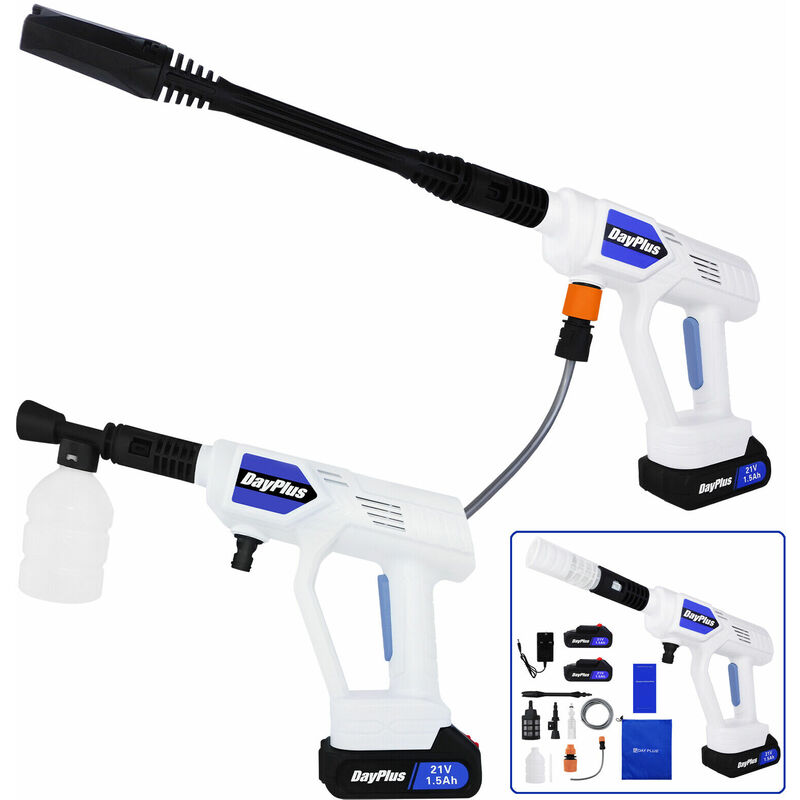 Cordless Wireless Power Pressure Washer Jet Wash Car Patio Cleaner + Accessory+2X Batteries