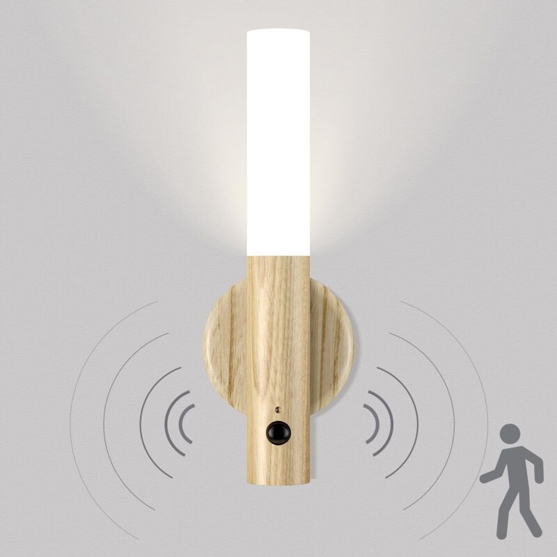 Image of Cordless Wooden Wall Lamp, Rechargeable LED&hellip;