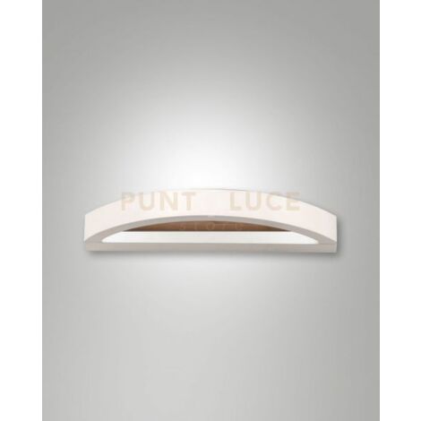 CORDOBA APPLIQUE BIANCA A LED 3000K - 12W - 1300 lm L.29,5CM IN METALLO E LEGNO