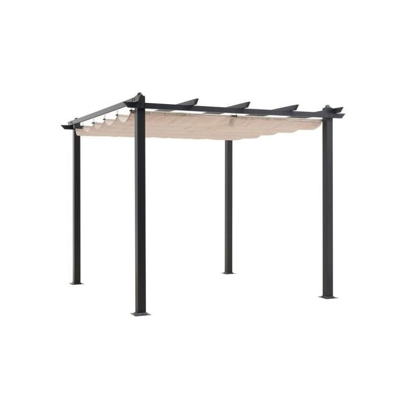 Pergola en aluminium CORDOBA - Beige - 3 x 3 m