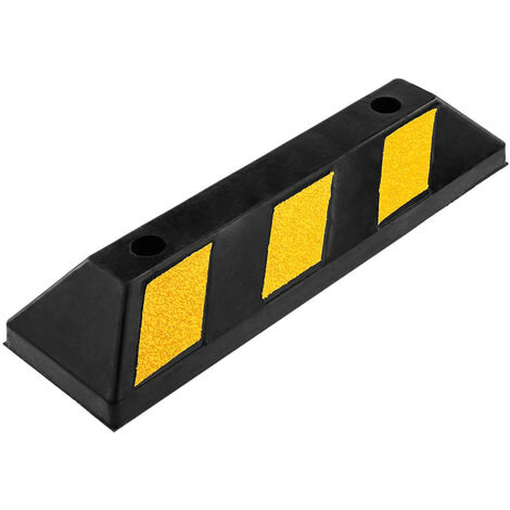 Fermaruota L500xP160xH100mm PVC nero con bande riflettenti gialle