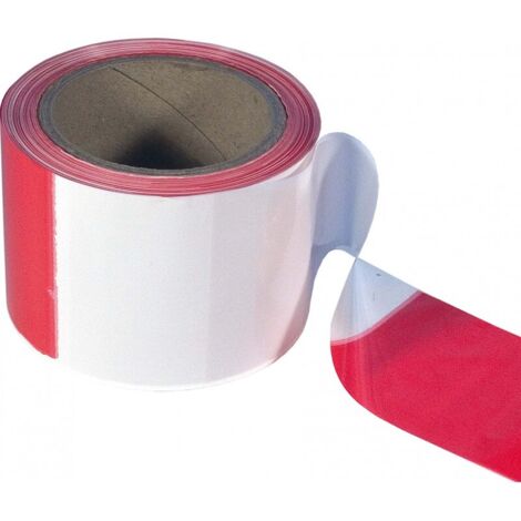 Cordon 80 mm Breite a 100m rouge/blanc (Par 6)