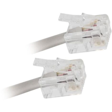 Cordon ADSL RJ11 Male vers Male Blanc 2m