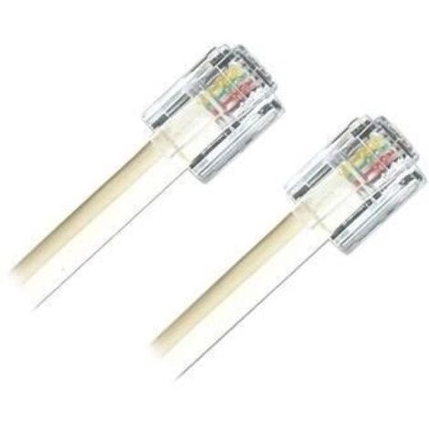 Cordon ADSL RJ11 Male vers Male Blanc 5m