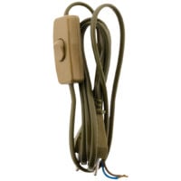 Cordon avec interrupteur pour luminaire 1,5m - couleur: Blanc, Noir ou Or