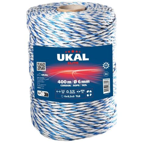 Cordon bleu et blanc Ø 6mm ELITE 400m UKAL