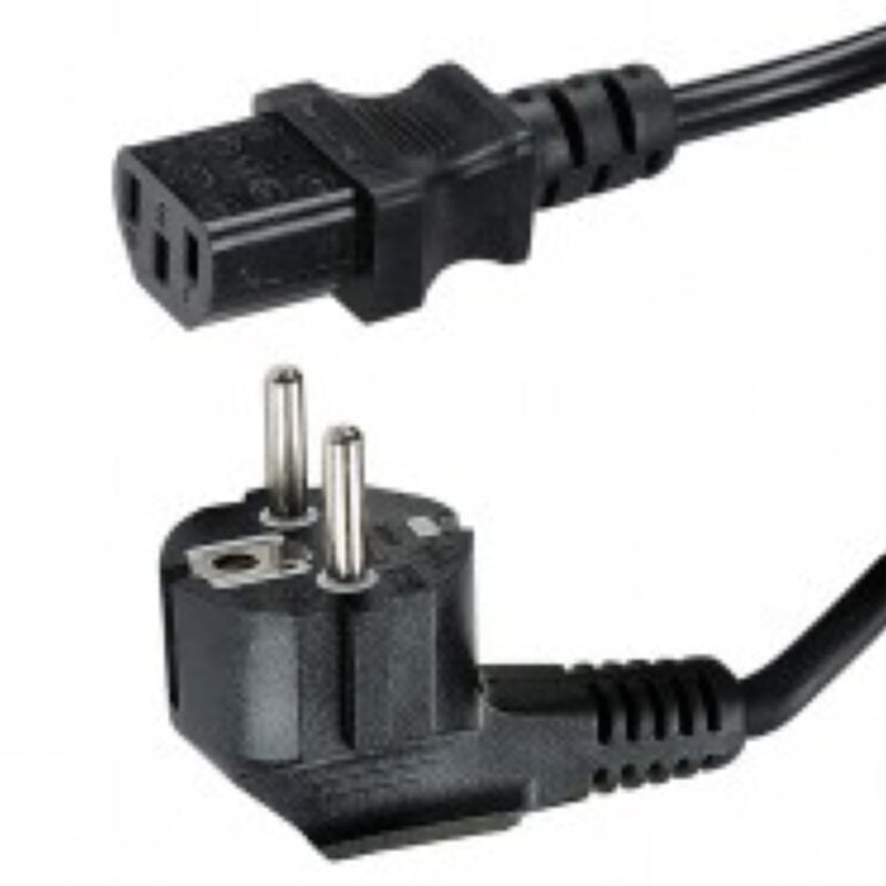 Cordon d'alimentation - 1 fiche 2p+t mâle coudée à 90 vers 1 prise iec c13 f Erard 8518