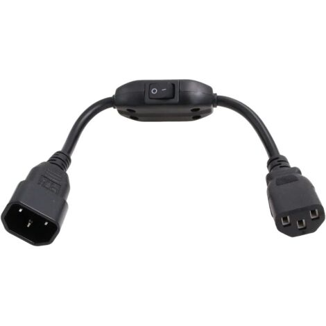 Cordon d'alimentation PDU UPS, câble IEC 320 C14 vers C13 avec interrupteur on/off 30 cm
