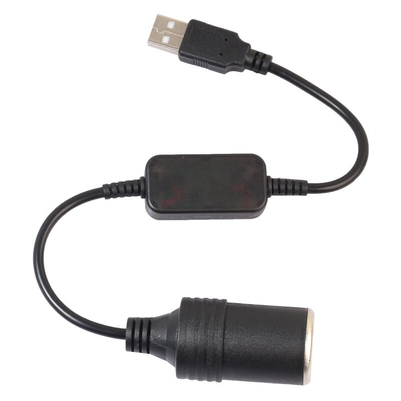 Cordon d'alimentation USB vers allume-cigare, prise femelle USB 5V à 12V, câble adaptateur d'alimentation boost pour enregistreur de conduite