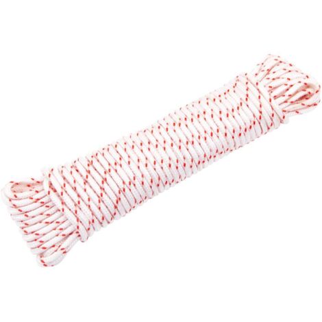 Cordón de arranque nailon blanco y rojo Ø5 mm 10 m vidaXL