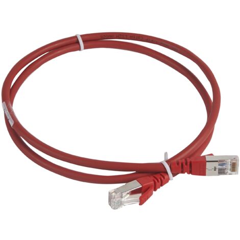 Cordon de brassage et utilisateurs RJ45 LCS³ catégorie 6A S/FTP blindé impédance 100ohms longueur 1m LSOH RAL3020 LEGRAND 051870