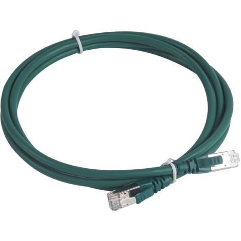 Cordon de brassage et utilisateurs RJ45 LCS³ catégorie 6A S/FTP blindé impédance 100ohms longueur 2m LSOH RAL6026 LEGRAND 051867