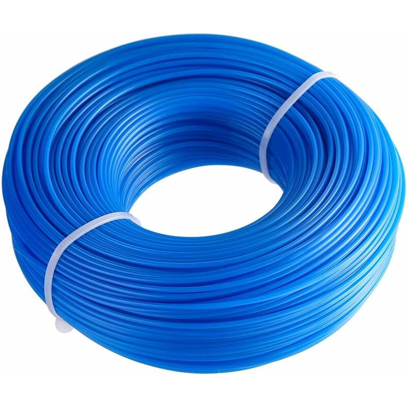 Cordon de coupe universel 1,6 mm x 100 m Bobine de cordon en nylon, cordon de coupe pour débroussailleuse électrique, bleu BDD