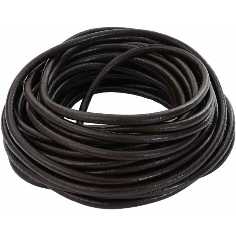 Cordón de cuero Marrón Oscuro Ø5 mm x 10 m Cuero