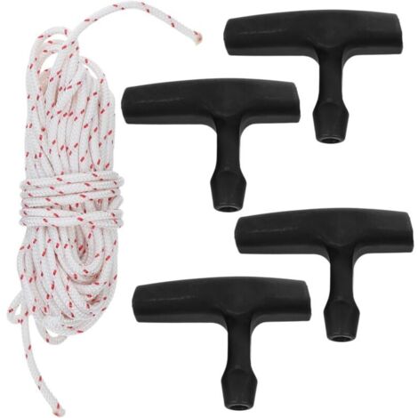 Cordon de Démarrage 10 M avec Poignée 4 MM pour Tondeuse à Gazon Tronçonneuse et Coupe-Bordures Corde Résistante et Remplaçable Accessoire Moteur Polyvalent pour Jardinage