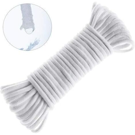 Cordon de Mèche Capillaire à Arrosage Automatique, 50 Pieds 6mm Diamètre, Système d'Eau Automatique pour Plantes Hydroponiques, Pot Jardinière - feet (15m)