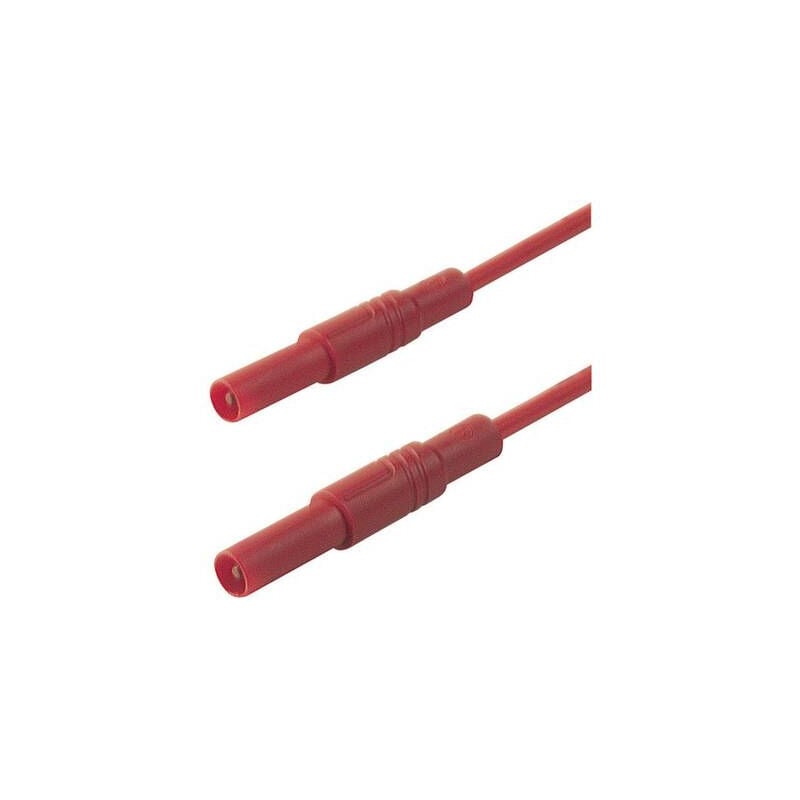 Cordon de mesure de sécurité Sks Hirschmann mls sil gg 200/1 [banane mâle 4 mm - banane mâle 4 mm] 2.00 m rouge 1 pc(s)