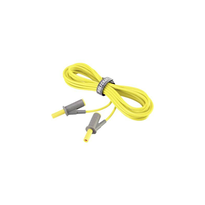 Voltcraft - cordon de mesure de sécurité[banane mâle 4 mm -banane mâle 4 mm ] ultra flexibles 5.00 M,JAUNE,MSB-501 10 a VC-8063535