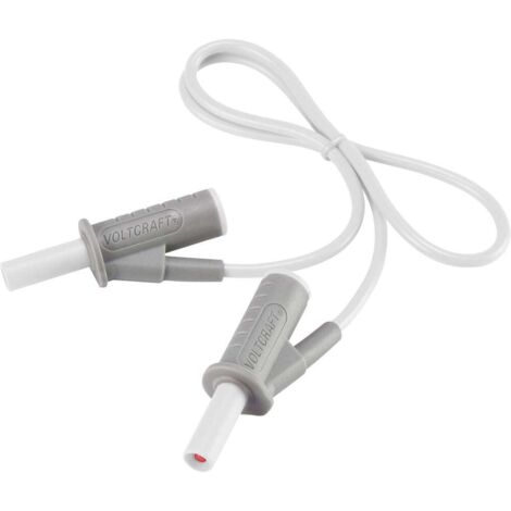 CORDON DE MESURE DE SÉCURITÉ[BANANE MÂLE 4 MM -BANANE MÂLE 4 MM ] ULTRA FLEXIBLES 0.50 M,BLANC,MSB-501 10 A VOLTCRAFT VC-8063485