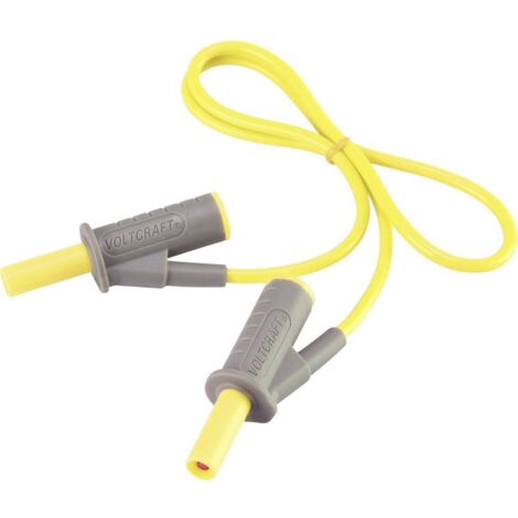 CORDON DE MESURE DE SÉCURITÉ[BANANE MÂLE 4 MM -BANANE MÂLE 4 MM ] ULTRA FLEXIBLES 0.50 M,JAUNE,MSB-501 10 A VOLTCRAFT VC-8063450