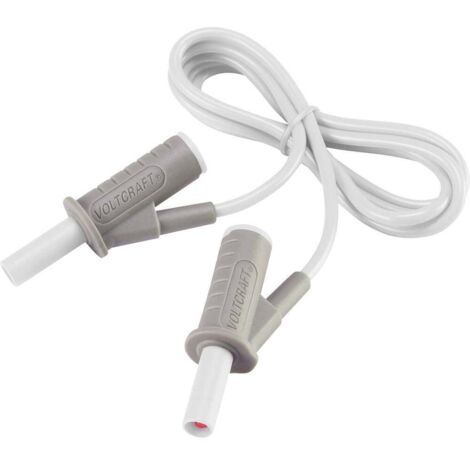CORDON DE MESURE DE SÉCURITÉ[BANANE MÂLE 4 MM -BANANE MÂLE 4 MM ] ULTRA FLEXIBLES 1.00 M,BLANC,MSB-501 10 A VOLTCRAFT VC-8063495