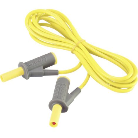 CORDON DE MESURE DE SÉCURITÉ[BANANE MÂLE 4 MM -BANANE MÂLE 4 MM ] ULTRA FLEXIBLES 2.00 M,JAUNE,MSB-501 10 A VOLTCRAFT VC-8063480