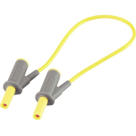 Cordon de mesure de sécurité[Banane mâle 4 mm -Banane mâle 4 mm ] Ultra flexibles 25.00 cmjauneMSB-501 10 A X958091