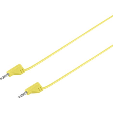 Cordon de mesure[Banane mâle 2 mm -Banane mâle 2 mm ] Ultra flexible 0.90 mjauneMSB-2002.2 A D993251