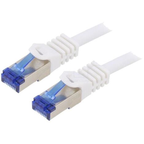 Cordon de raccordement S-FTP Cat.6a blanc - 1.5m