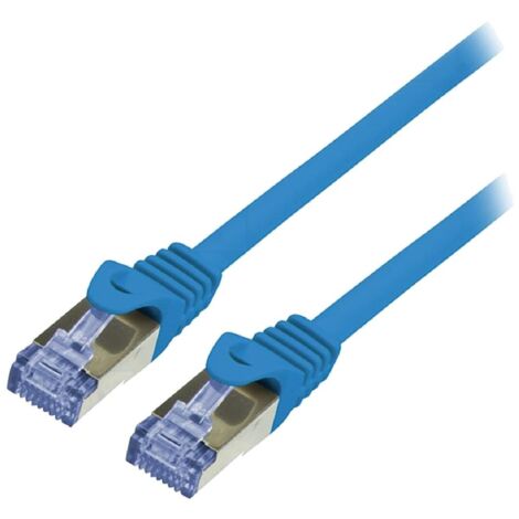 Cordon de raccordement S-FTP Cat.6a bleu - 0.5m
