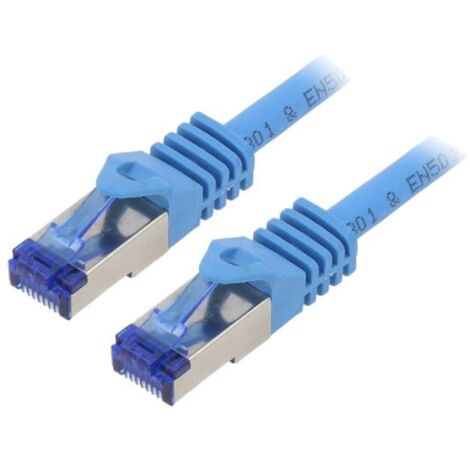 Cordon de raccordement S-FTP Cat.6a bleu - 0.5m
