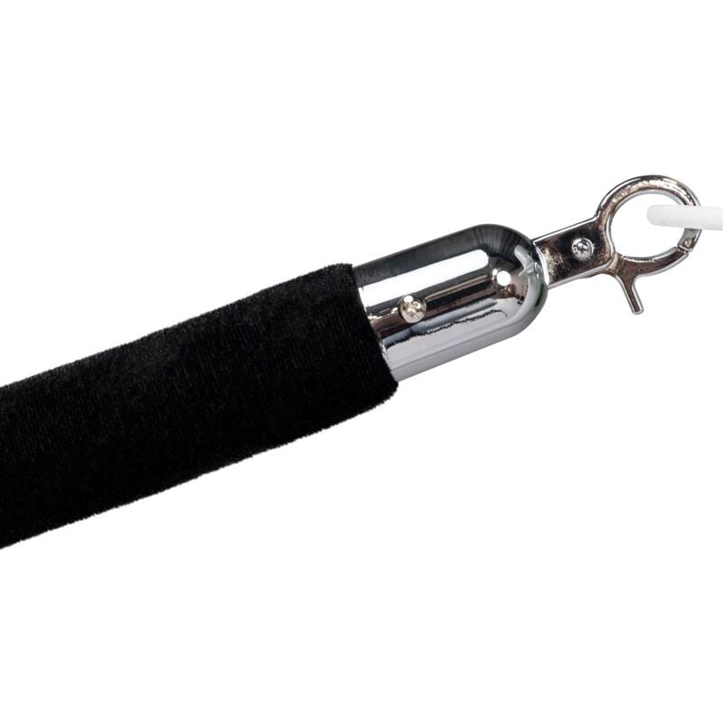 Cordon de séparation pour potelet de tapis rouge - Velours noir - Fermeture Chromée