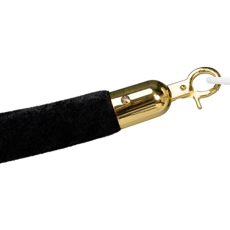 Cordon de séparation pour potelet de tapis rouge - Velours noir - Fermeture en laiton