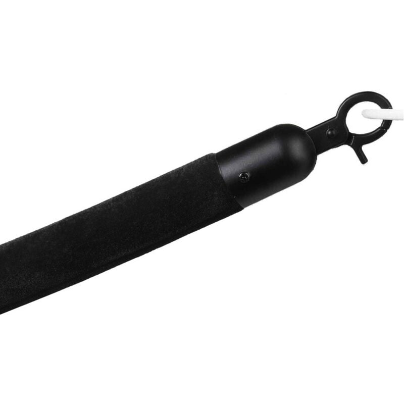 Cordon de séparation pour potelet de tapis rouge - Velours noir - Fermeture noire