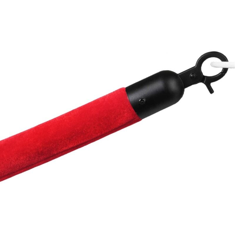 Cordon de séparation pour potelet de tapis rouge - Velours rouge - Fermeture noire