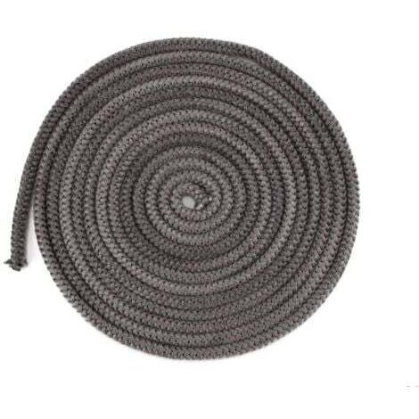 Cordon d'étanchéité, joint de remplacement pour porte de cheminée et de poêle, fibre de verre, gris foncé, 10 mm x 3 m