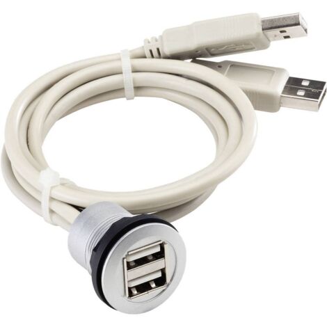 Cordon double embase femelle USB 2.0 type A vers 2 mâles USB 2.0 type A 0.60 m Schlegel RRJ2USB