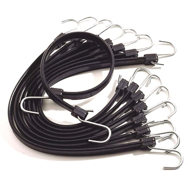 Cordon élastique en caoutchouc de 15 pouces avec crochet, cordon élastique haute résistance, paquet de 8