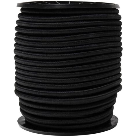 Cordon élastique noir 4mm x 50 mètres sur bobine