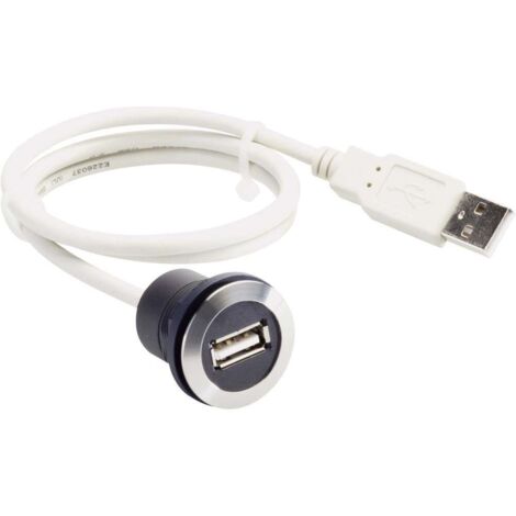 Cordon embase femelle USB 2.0 type A vers mâle USB 2.0 type A 0.60 m Schlegel RRJVAUSB D18896