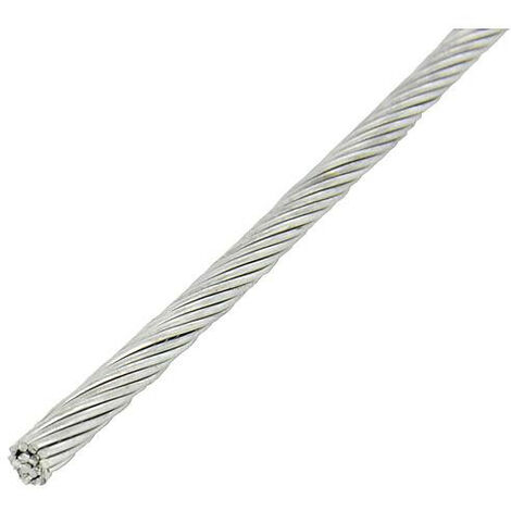 Cordon inox A4 semi-rigide 7 cables a 7 fils, diam. 4,0 mm, Longueur: 250 m