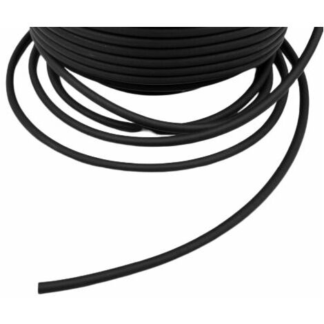 Cordon Caoutchouc Noir Diamètre 1mm - Vente Au Mètre / Bobine - Neuf