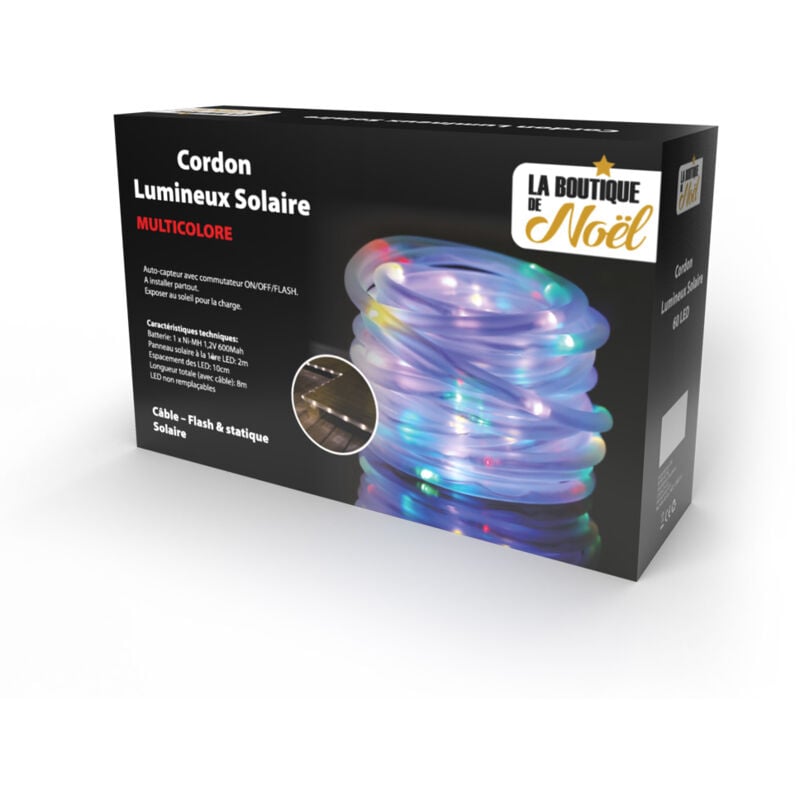 Cordon lumineux solaire - 10 mètres - Multicolore
