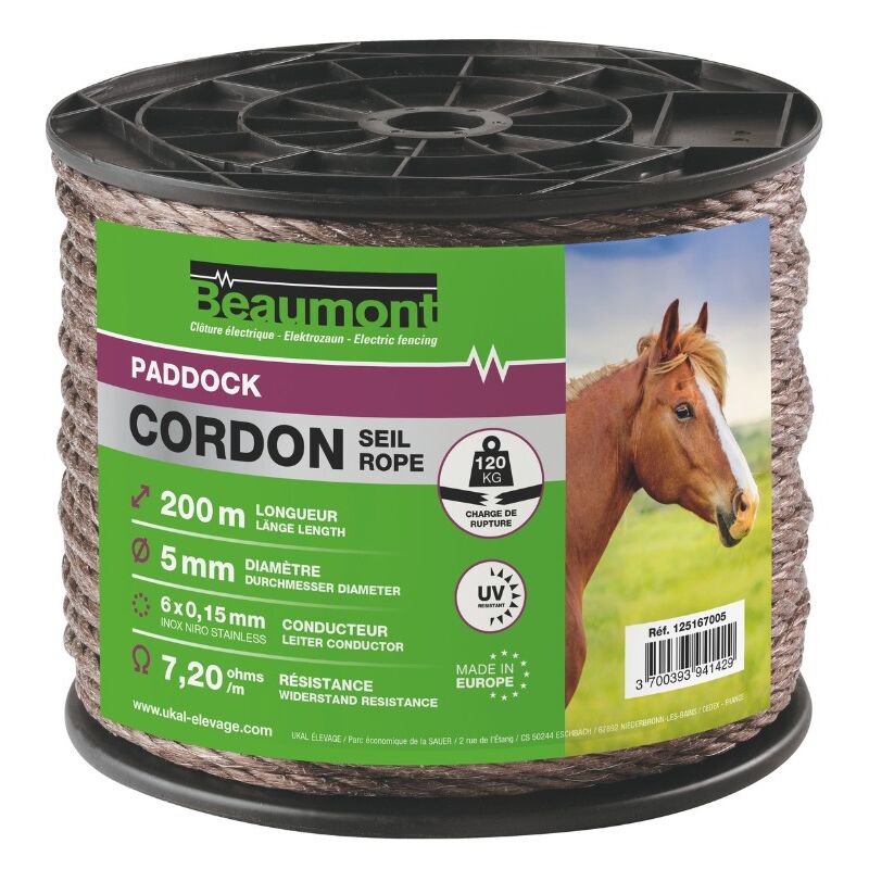 Cordon marron 5 mm / 200 m paddock