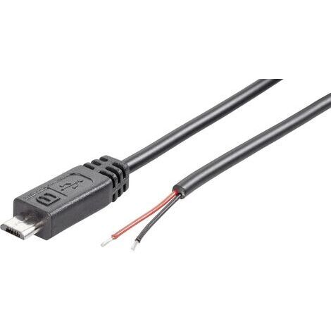 Cordon Micro USB-B mâle avec extrémités libres TRU COMPONENTS 1582499 1.80 m S651001