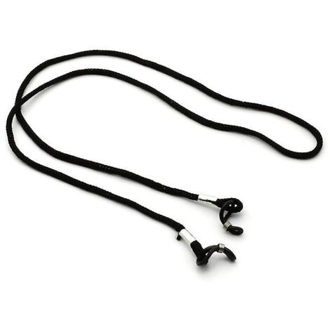 Cordon noir universel de 70 cm pour lunettes de lecture, de sport et de soleil.