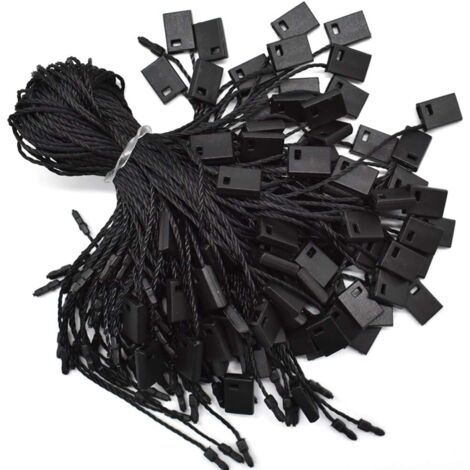 Cordón para colgar carteles, color negro, 7 pulgadas, paquete de 1000, cierre a presión de nailon, fácil y rápido de colocar