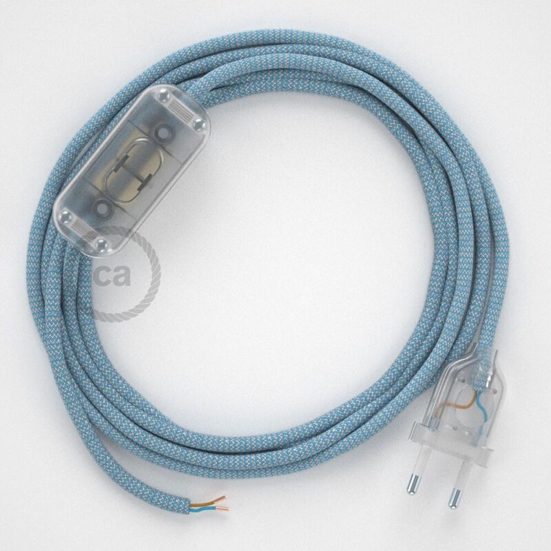 Câbles créatifs - Câblage de lampe, Steward Blue RD75 Zigzag Cable 1.80 m. Choisissez la couleur de l'interrupteur et de la prise. - Transparent Câbles créatifs - Câblage de lampe, Steward Blue RD75 Zigzag Cable 1.80 m. Choisissez la couleur de l'interrupteur et de la prise. - Transparent